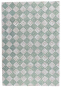 Leo Checkered Hand Tufted Wool Rug Light Green