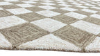 Leo Checkered Hand Tufted Wool Rug Mocha Brown