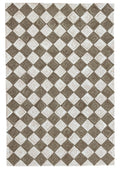 Leo Checkered Hand Tufted Wool Rug Mocha Brown