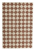 Leo Checkered Hand Tufted Wool Rug Terracotta
