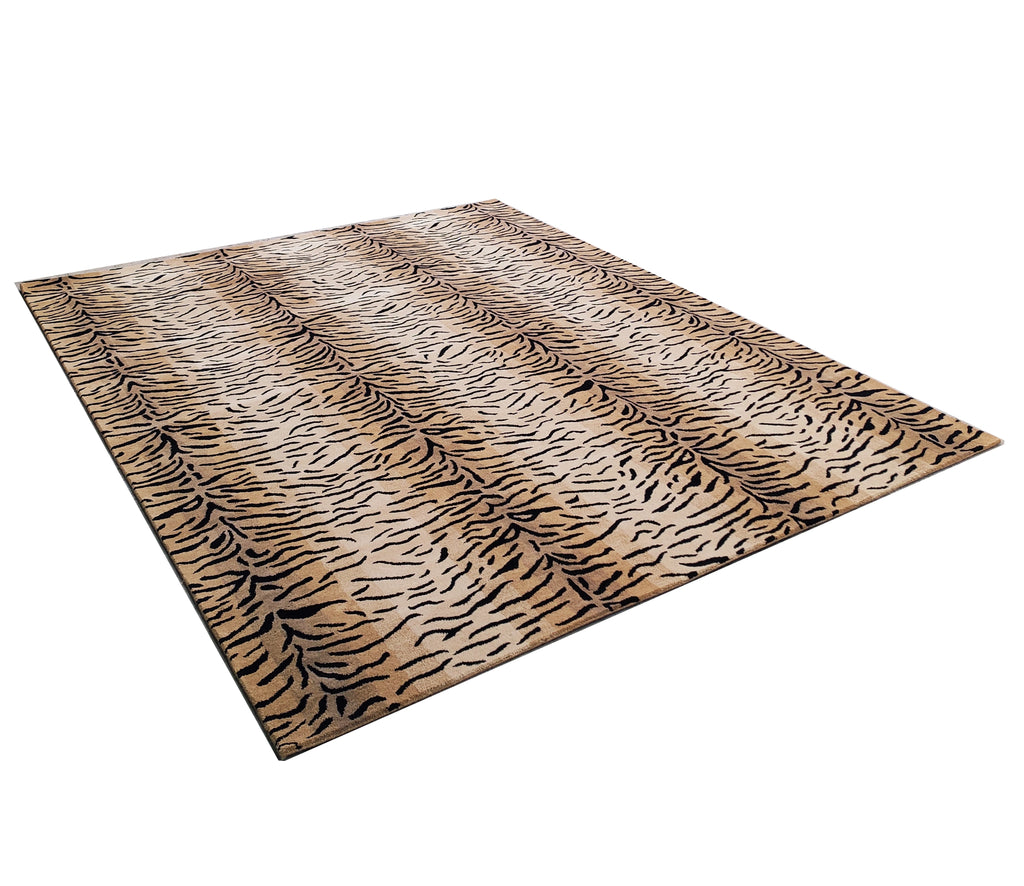 Lion Animal Sheersucker Hand Tufted Wool Rug Beige