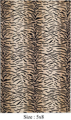 Lion Animal Sheersucker Hand Tufted Wool Rug Beige