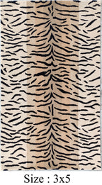 Lion Animal Sheersucker Hand Tufted Wool Rug Beige
