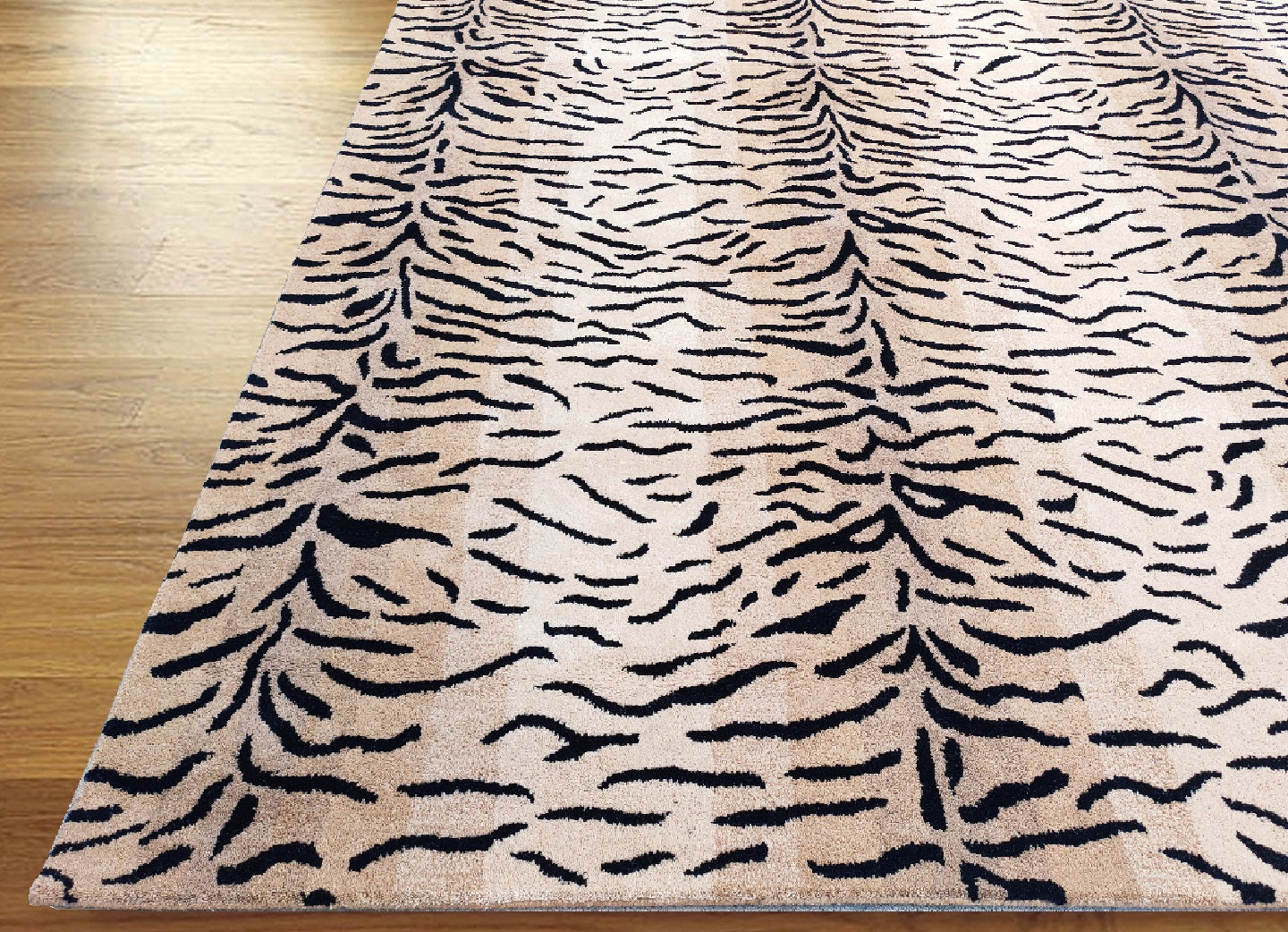Lion Animal Sheersucker Hand Tufted Wool Rug Beige