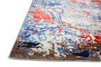 Locus Abstract Indo Nepali Hand Knotted Bamboo Silk Wool Rug Navy Rust