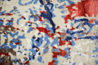Locus Abstract Indo Nepali Hand Knotted Bamboo Silk Wool Rug Navy Rust