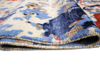 Locus Abstract Indo Nepali Hand Knotted Bamboo Silk Wool Rug Navy Rust