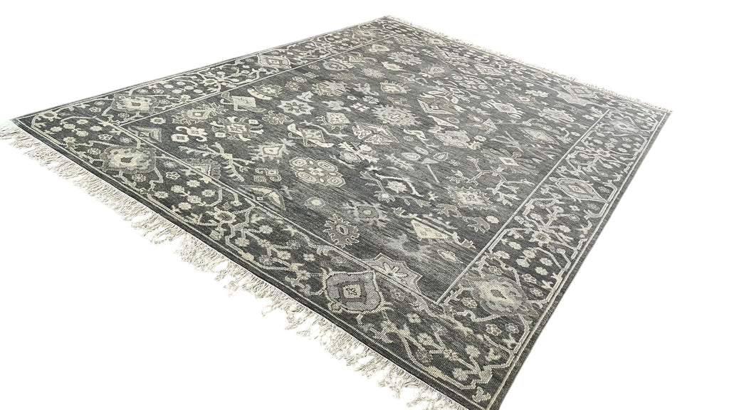 Logan Hand Knotted Wool Rug Charcoal
