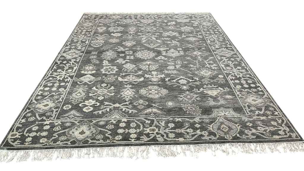 Logan Hand Knotted Wool Rug Charcoal