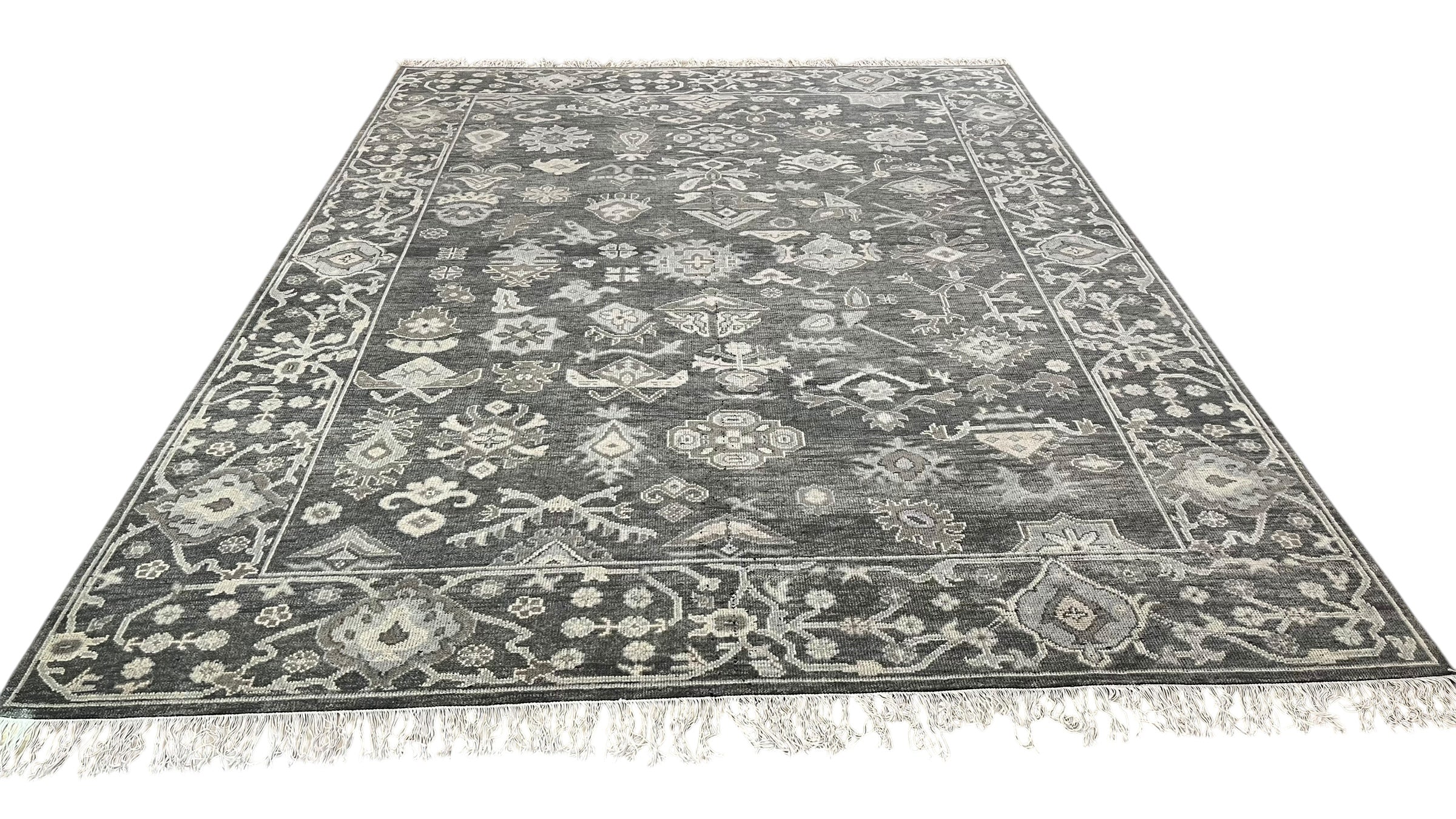 Logan Hand Knotted Wool Rug Charcoal