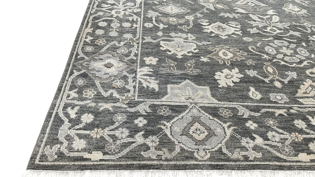 Logan Hand Knotted Wool Rug Charcoal