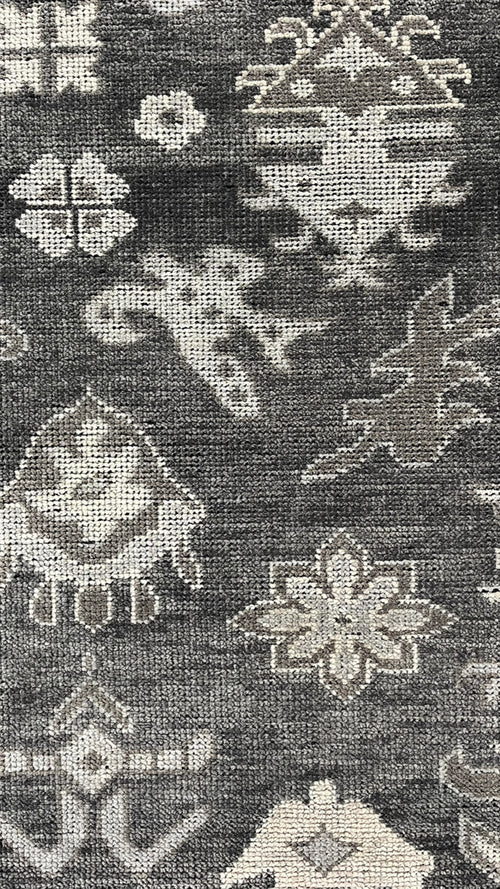 Logan Hand Knotted Wool Rug Charcoal
