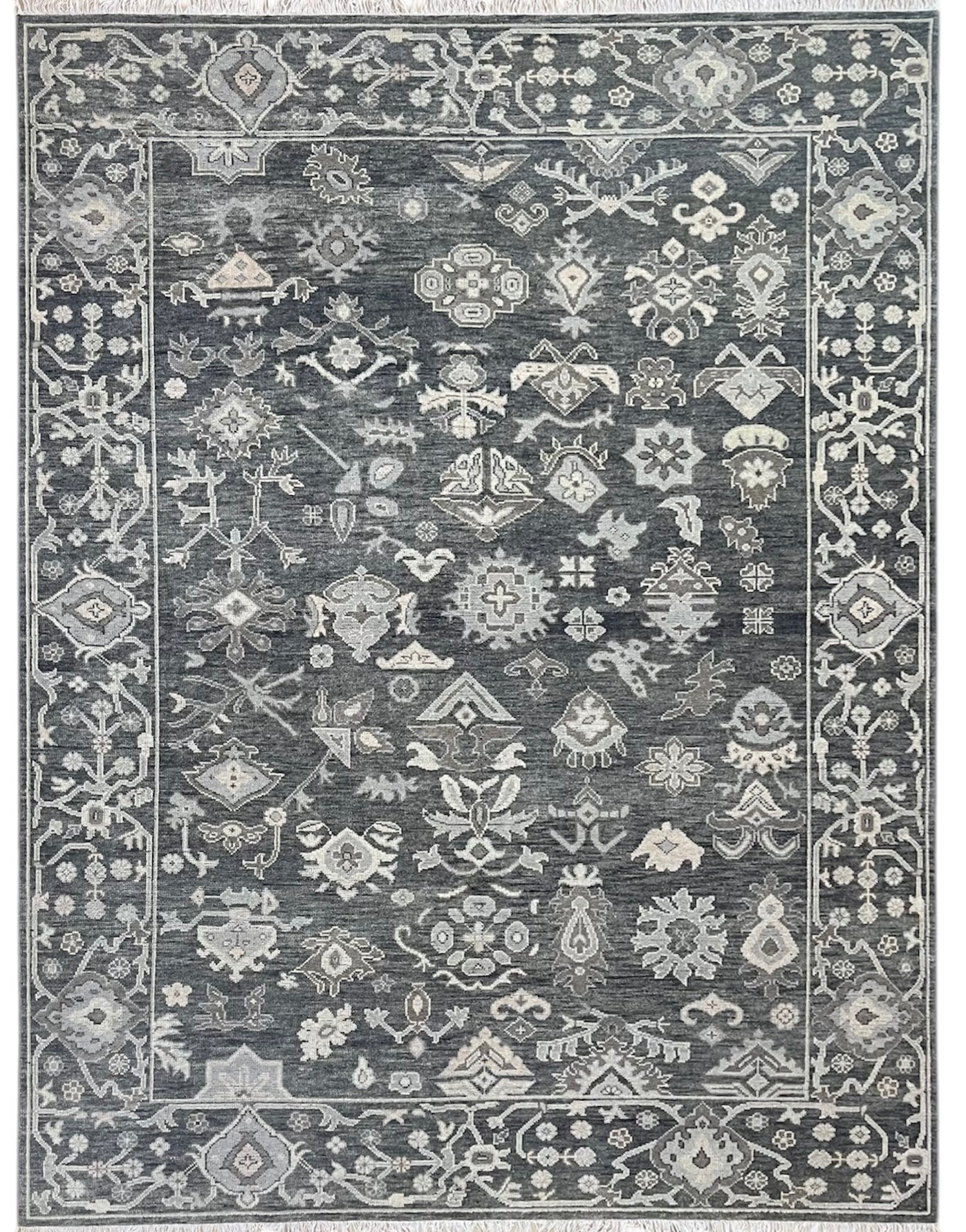 Logan Hand Knotted Wool Rug Charcoal