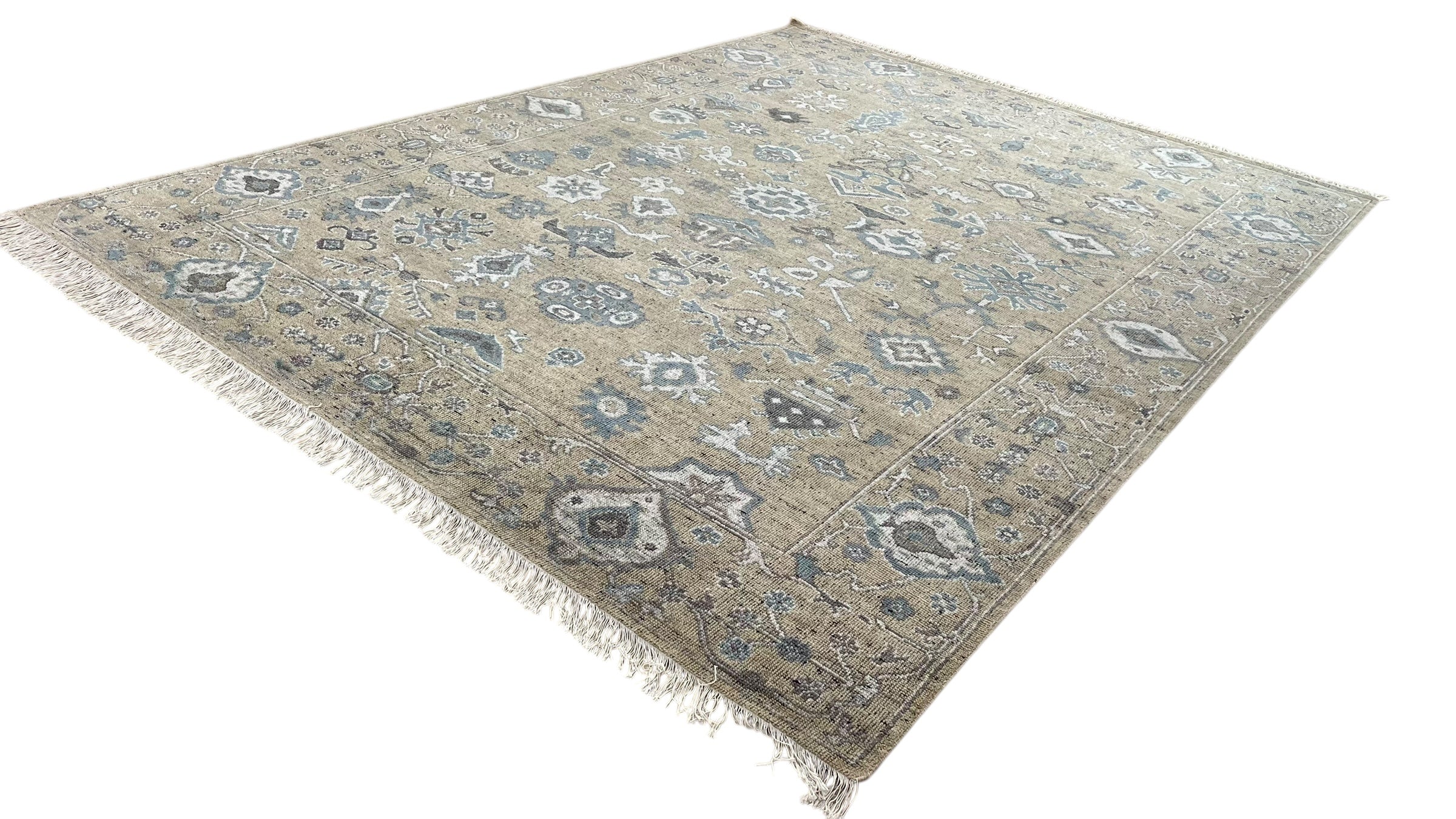 Logan Hand Knotted Wool Rug Sand Beige
