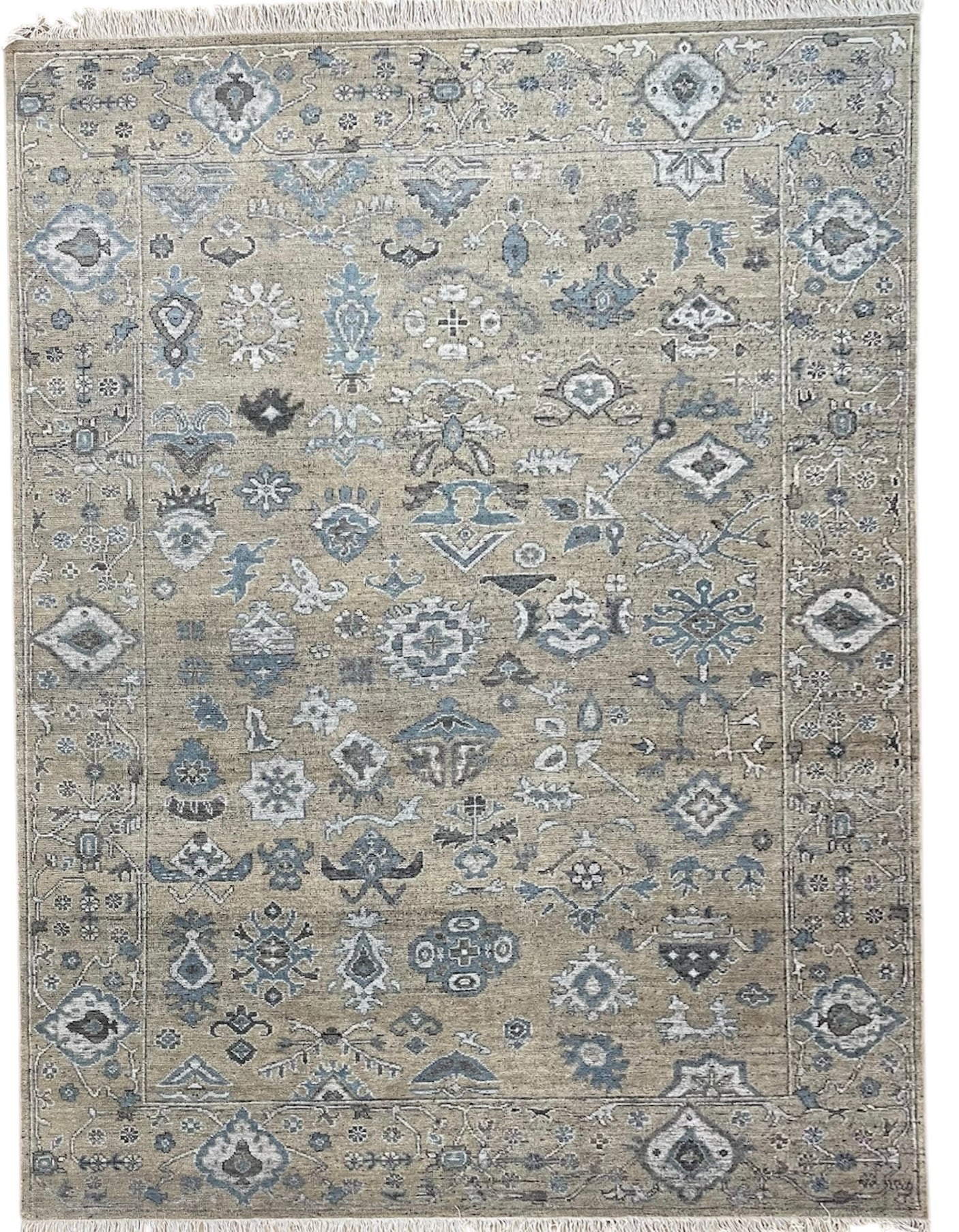 Logan Hand Knotted Wool Rug Sand Beige