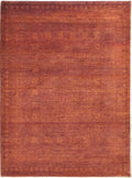 Jiggy Gabbeh Hand Knotted Wool Rug Rust Red