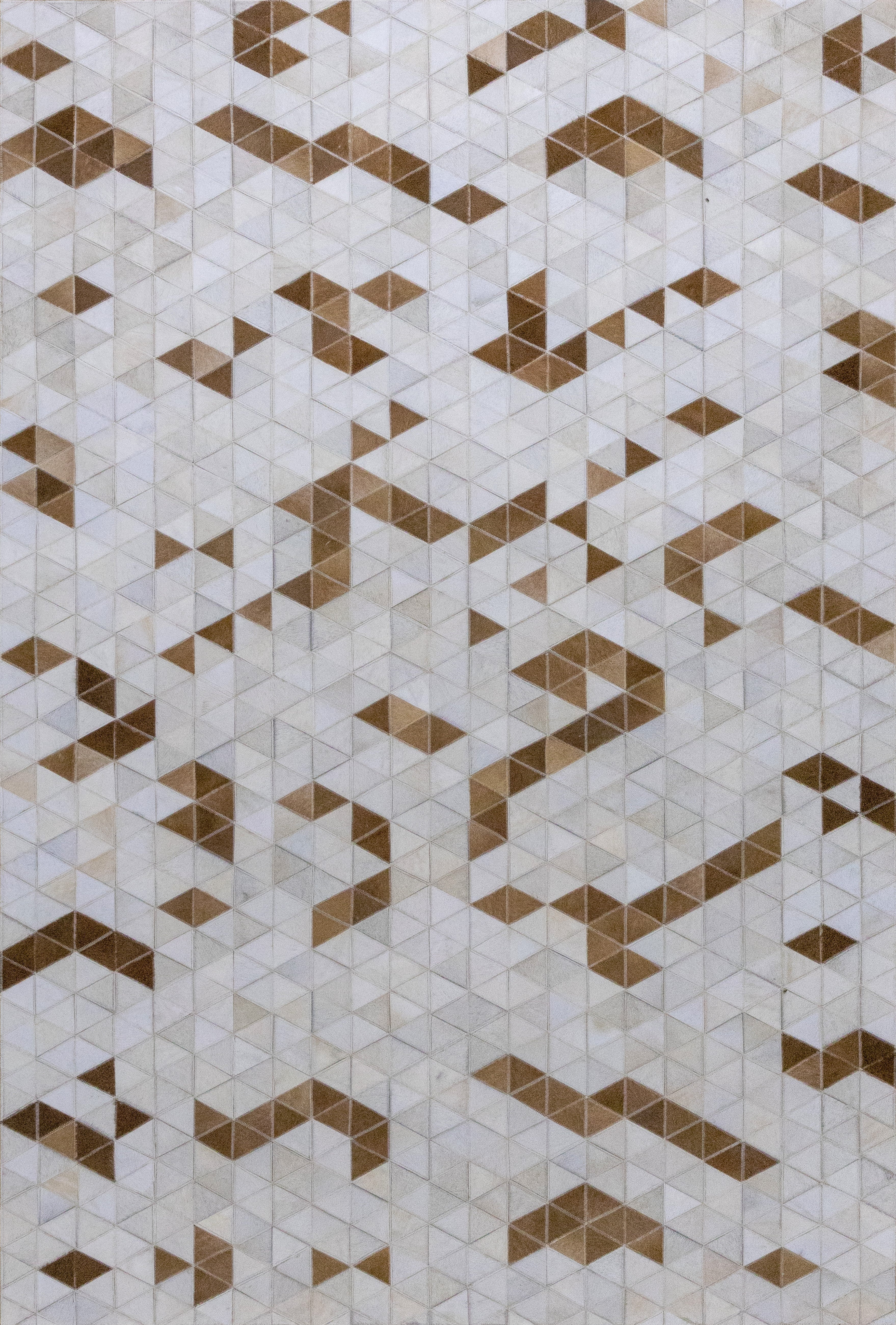 Vectro Abstract Leather Hide Rug Beige