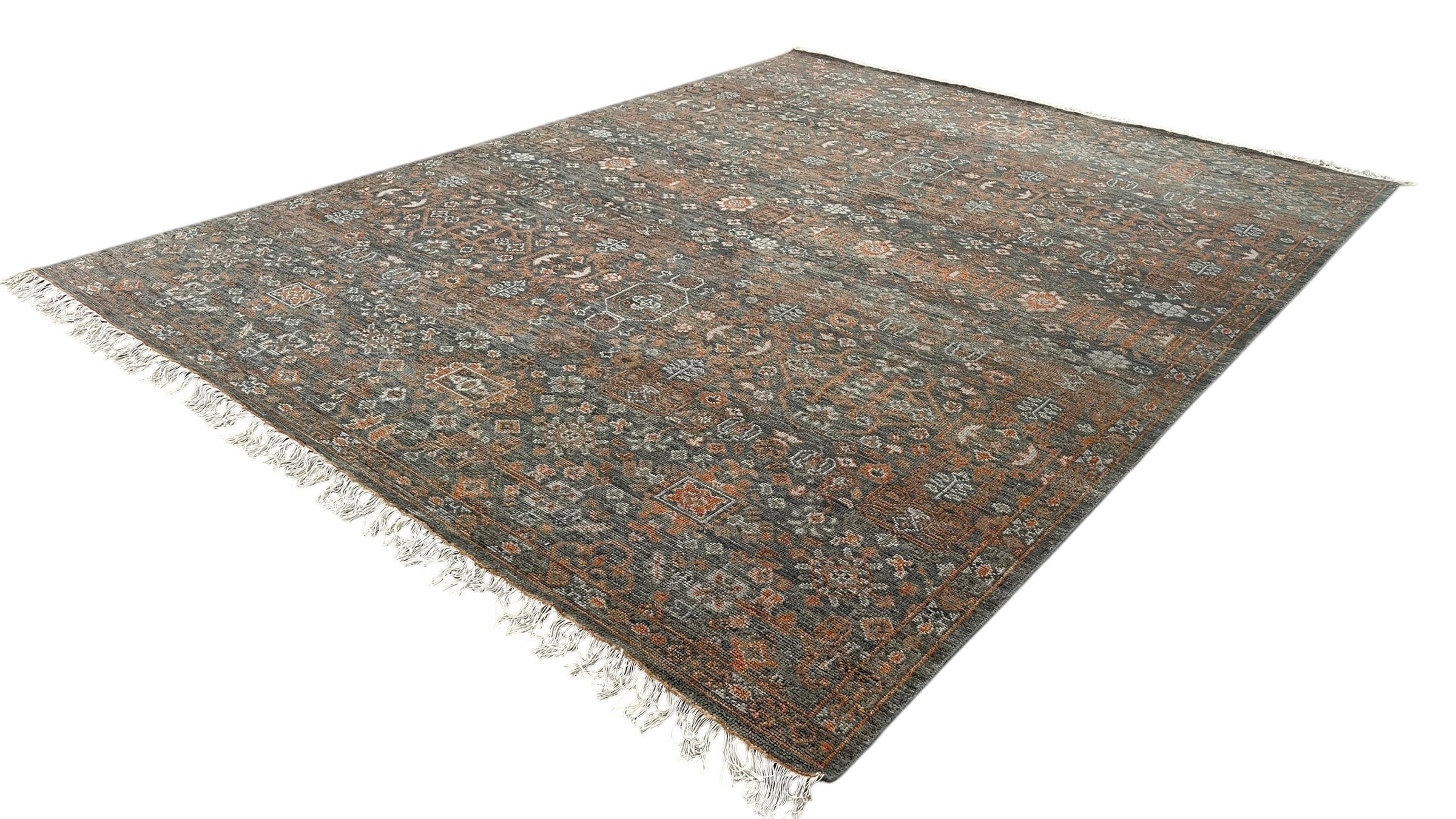 Mast Hand Knotted Wool Rug Charcoal Rust