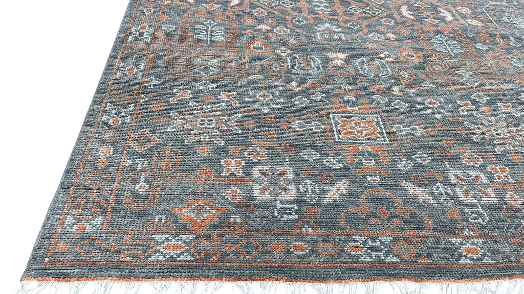 Mast Hand Knotted Wool Rug Charcoal Rust