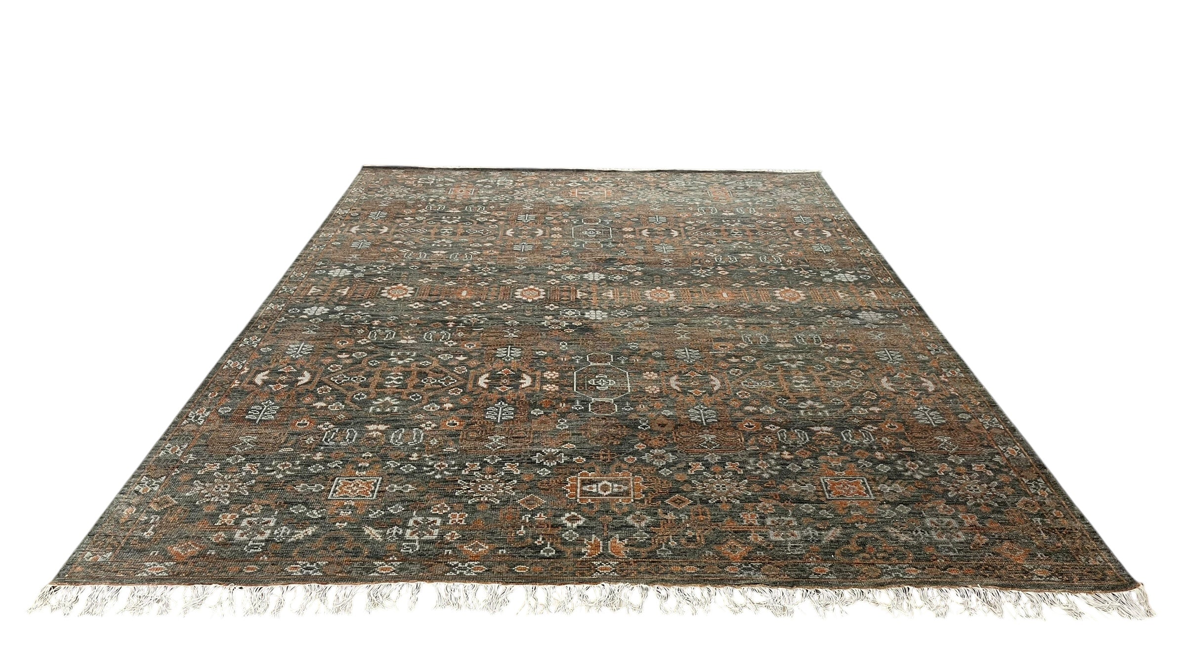Mast Hand Knotted Wool Rug Charcoal Rust