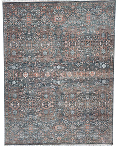 Mast Hand Knotted Wool Rug Charcoal Rust