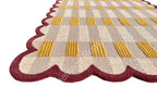 Matilda Plaid Scalloped Hand Tufted Wool Rug Sand Beige