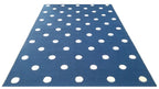 Metro High Traffic Hand Loop Polka Dot Wool Rug Navy