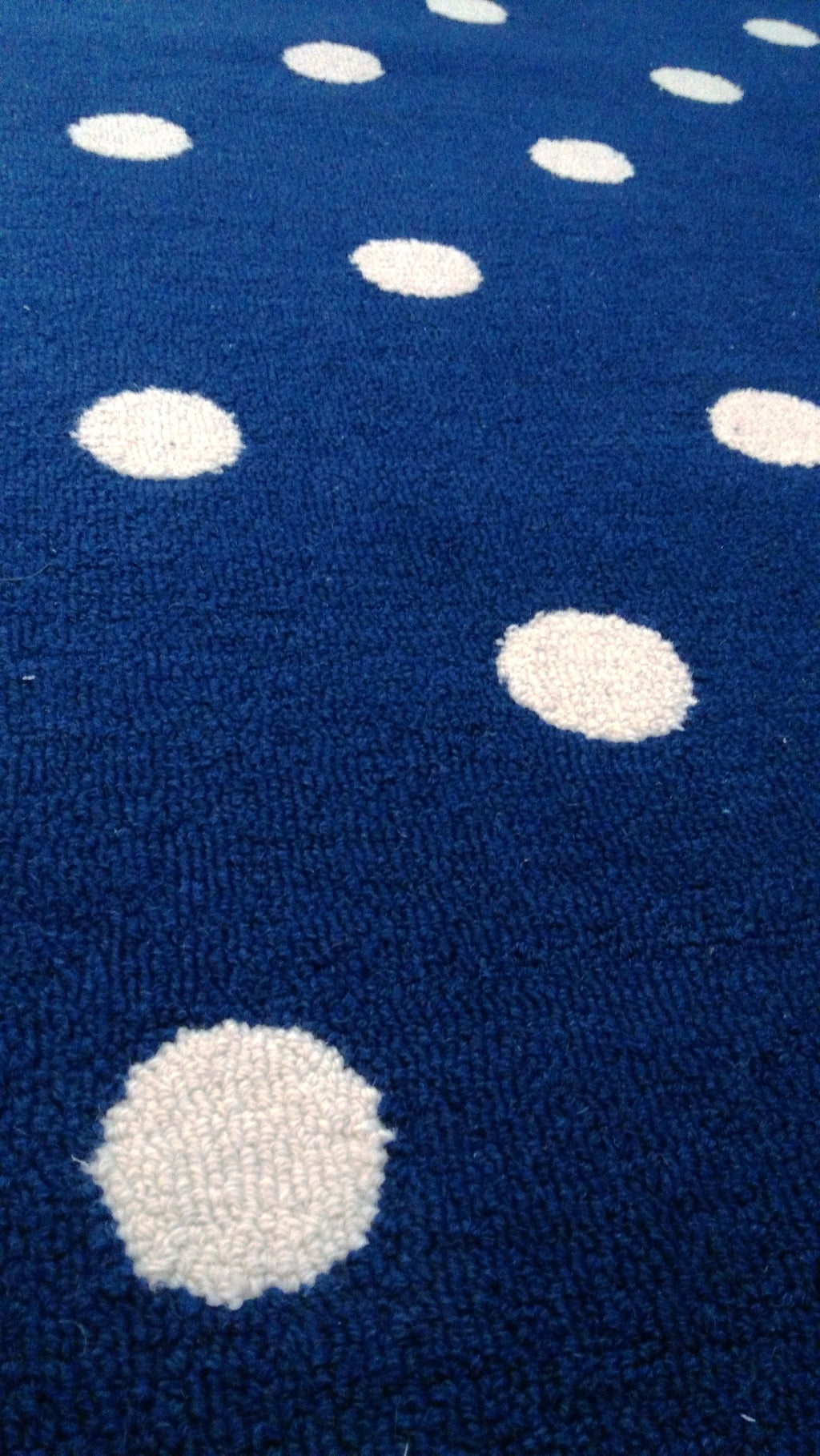 Metro High Traffic Hand Loop Polka Dot Wool Rug Navy