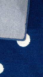 Metro High Traffic Hand Loop Polka Dot Wool Rug Navy