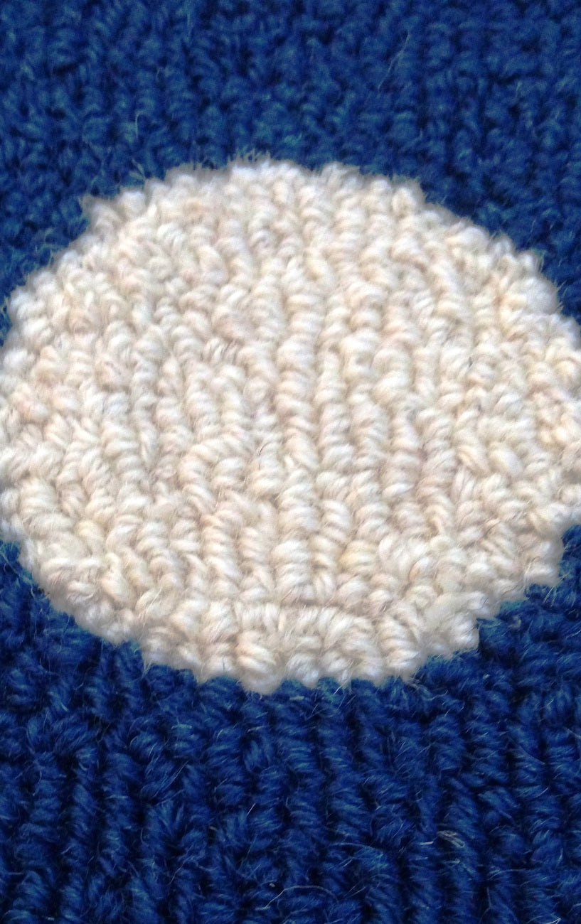 Metro High Traffic Hand Loop Polka Dot Wool Rug Navy