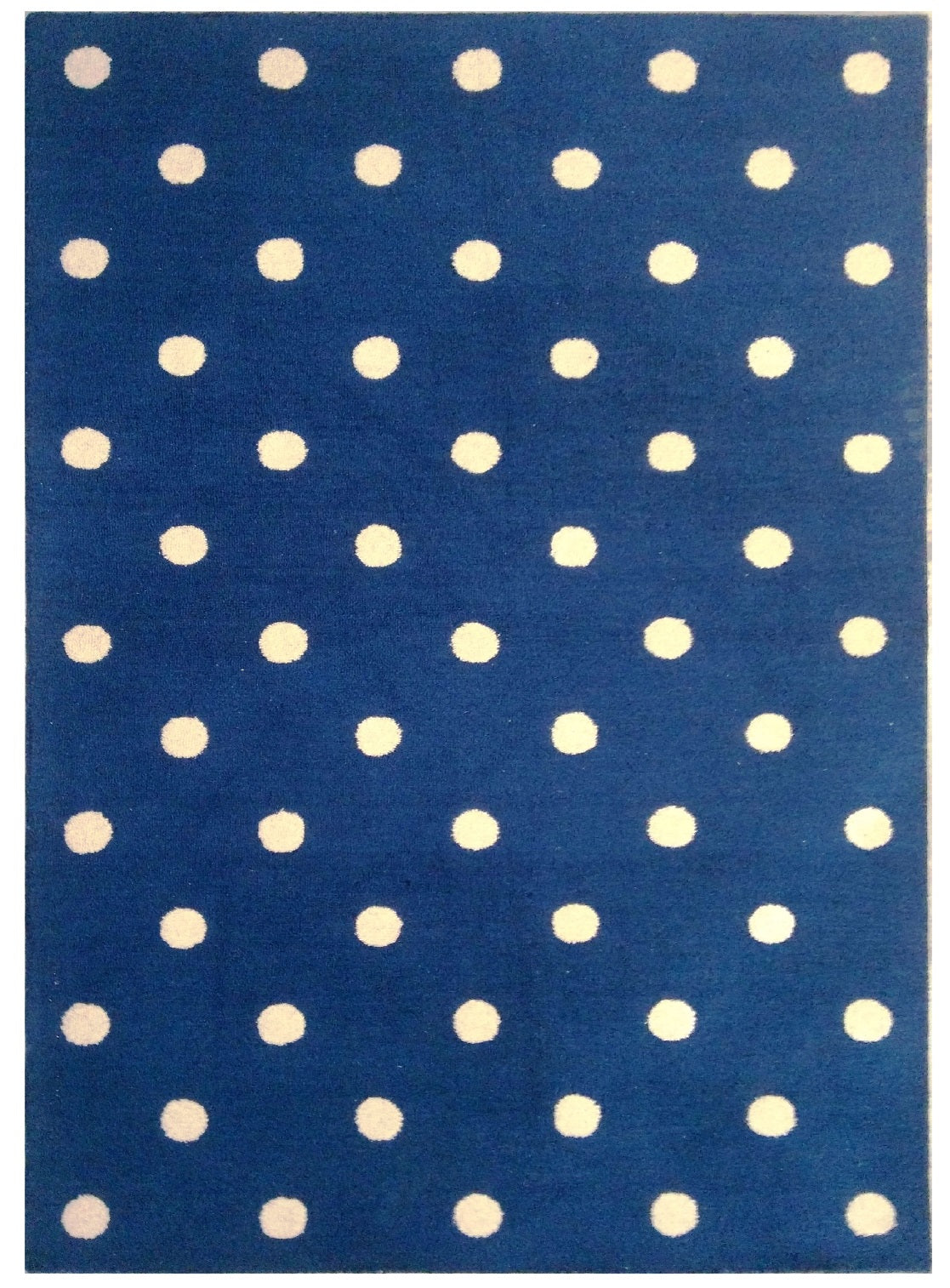 Metro High Traffic Hand Loop Polka Dot Wool Rug Navy