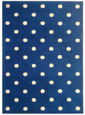 Metro High Traffic Hand Loop Polka Dot Wool Rug Navy