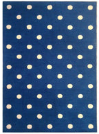 Metro High Traffic Hand Loop Polka Dot Wool Rug Navy