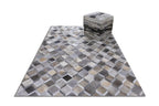 Moroccan Leather Hide Rug Grey Multicolor