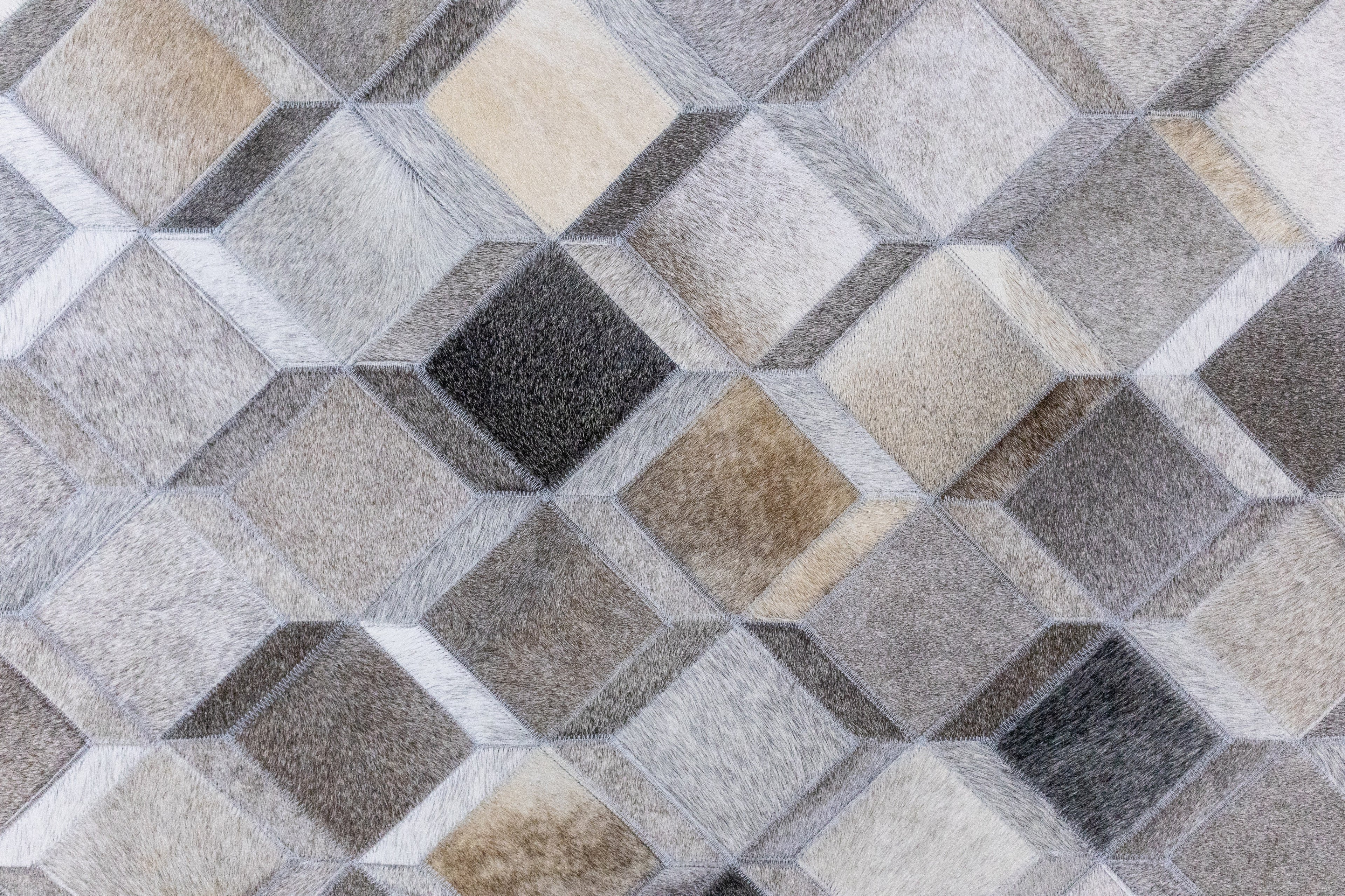 Moroccan Leather Hide Rug Grey Multicolor