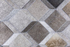 Moroccan Leather Hide Rug Grey Multicolor