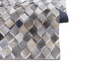 Moroccan Leather Hide Rug Grey Multicolor