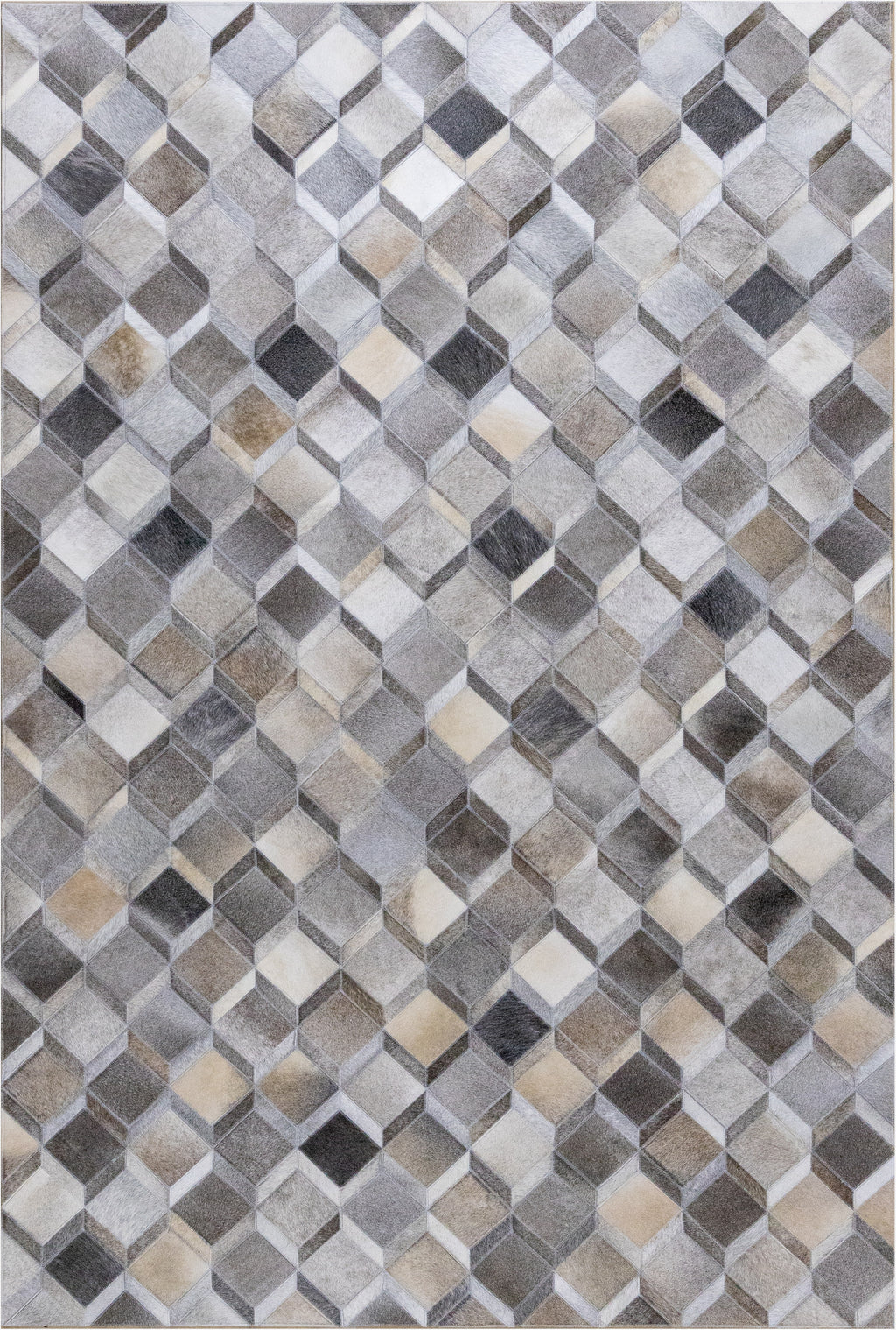 Moroccan Leather Hide Rug Grey Multicolor