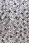Moroccan Leather Hide Rug Grey Multicolor
