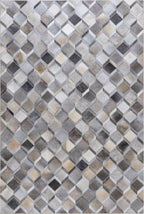Moroccan Leather Hide Rug Grey Multicolor
