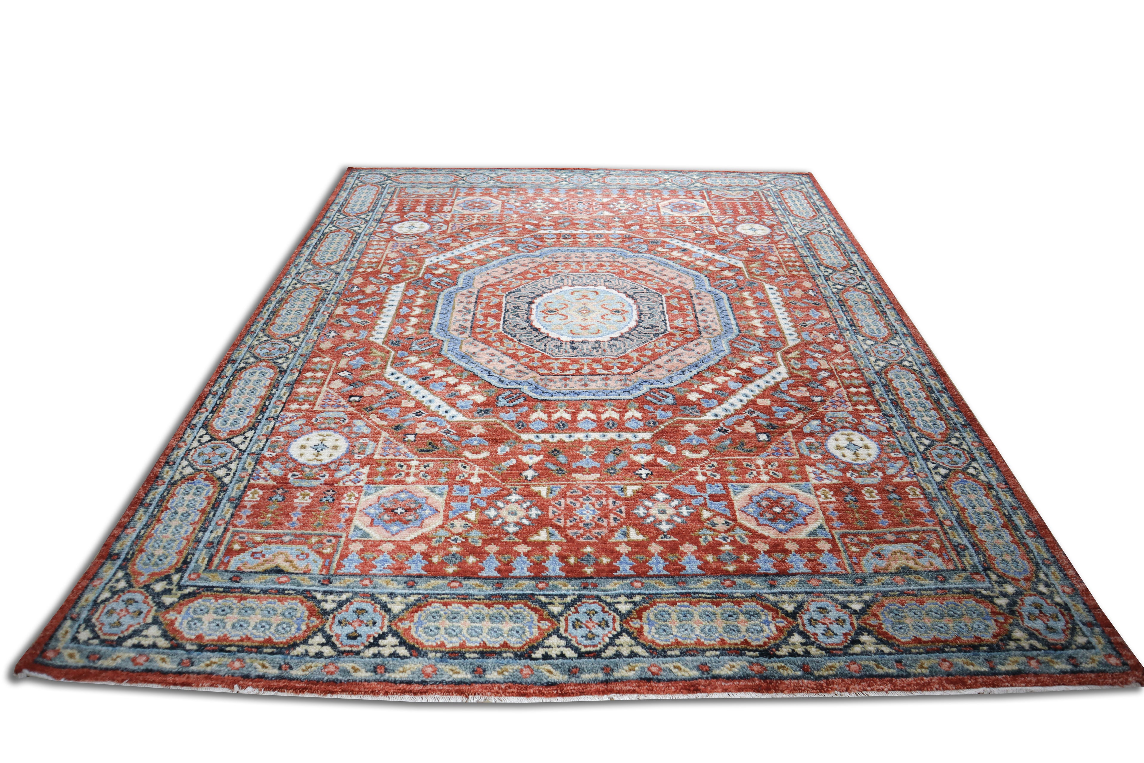Muna Sherapi Gen Z Hand Knotted Wool Rug Red