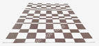 Nordic Abstract Checkered Hand Tufted Wool Rug Brown