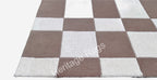 Nordic Abstract Checkered Hand Tufted Wool Rug Brown