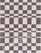 Nordic Abstract Checkered Hand Tufted Wool Rug Brown