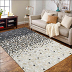 Ombre Leather Hide Rug Black to Beige