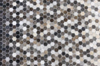 Ombre Leather Hide Rug Black to Beige
