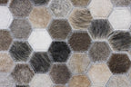 Ombre Leather Hide Rug Black to Beige