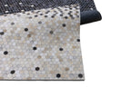Ombre Leather Hide Rug Black to Beige