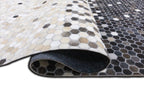 Ombre Leather Hide Rug Black to Beige