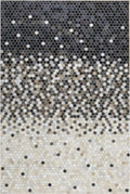 Ombre Leather Hide Rug Black to Beige